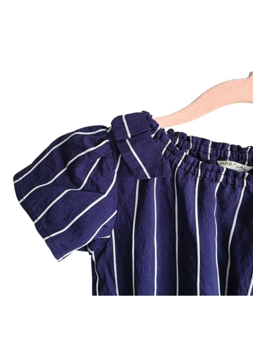 Habitual Striped Romper Blue and White 4T - Picture 5 of 11